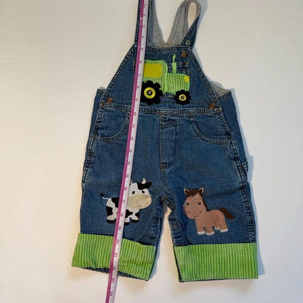 Baby gap Denim Overalls Farm Appliqués‎ embroidery handmade 6-12 months boy